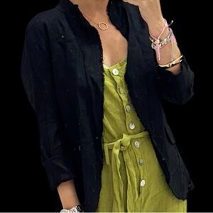 100% linen black blazer